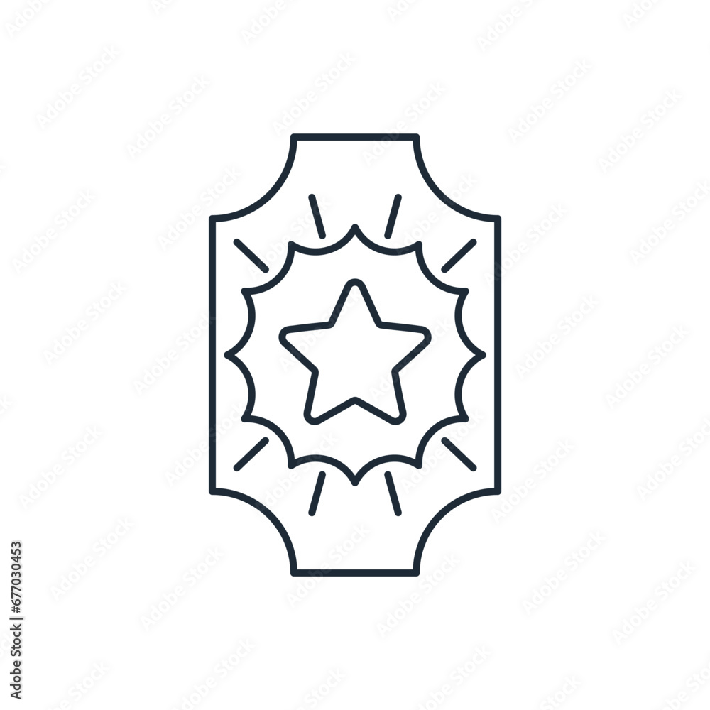 Winning ticket. Vector linear illustration icon isolated on white background. Winning ticket. Vector linear illustration icon isolated on white background.