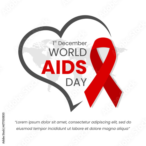 Vector graphic of World AIDS Day. 1st December World Aids Day poster