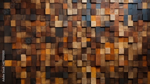 Wooden cubes background. Seamless pattern of wooden cubes.