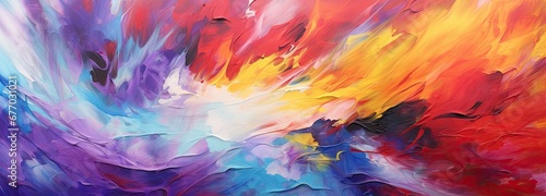 Explosion of Warm and Cool Colors in Abstract Painting