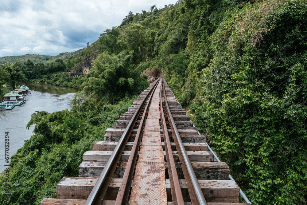 The railroad near the Kwai River The railroad near the Kwai River