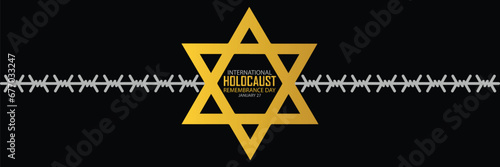 International Holocaust Remembrance Day vector. Star of David . January 27. Important day