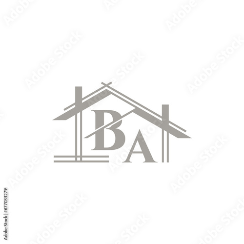 BA logo with a home form element which means a real estate company