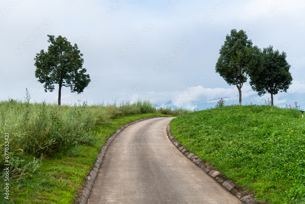 Landscape of empty country path