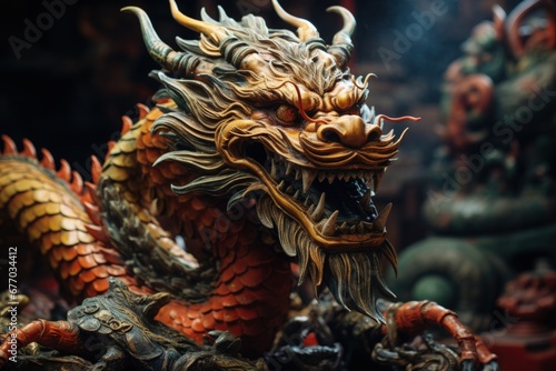 Chinese Dragon Statue depicting Chinese New Year of Dragon Loong 2024