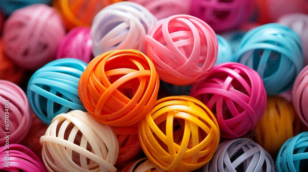 Collection of Colorful Hollow Rubber Balls in Vivid Hues for Creative and Playful Designs