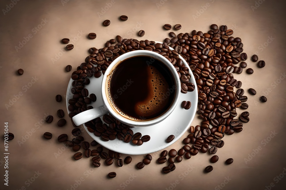 cup of coffee beans cup of coffee beans