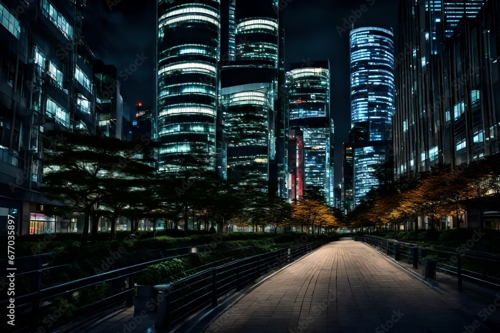Naklejka premium traffic at night
