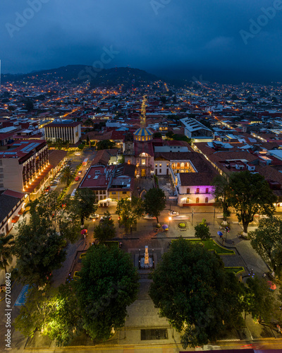 VIEW OF THE CITY OF URUAPAN MICHOACAN AT NIGHT