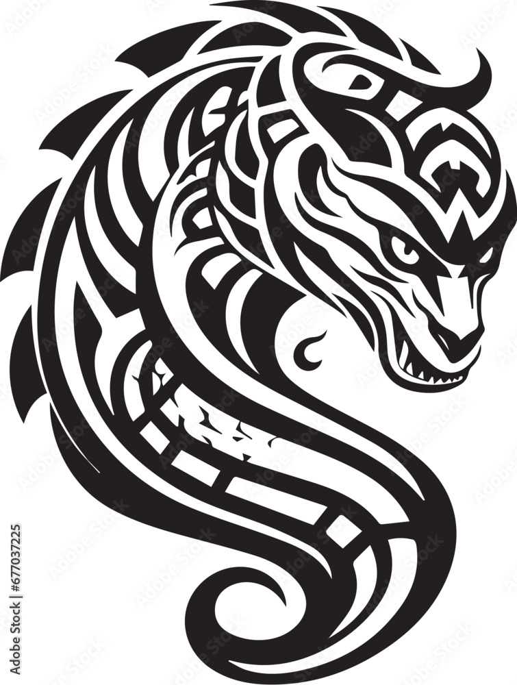 Fototapeta premium Logo Schlange Tribal Tattoo