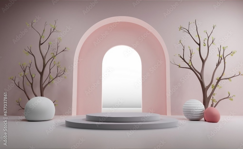 product presentation podium design with pink wall and beautiful chiaroscuro. Elegant minimalist background for product presentation., 3d render (1) product presentation podium design with pink wall and beautiful chiaroscuro. Elegant minimalist background for product presentation., 3d render (1)