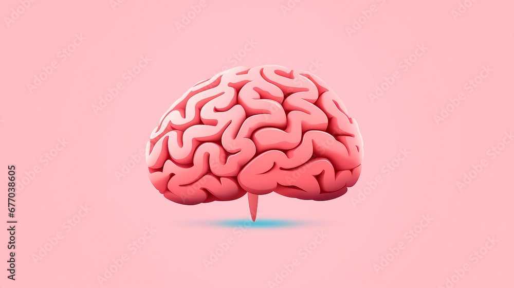 brain icon vector flat on pink, human mind concept illustration brain icon vector flat on pink, human mind concept illustration