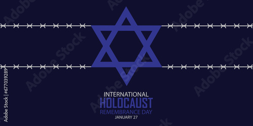 International Holocaust Remembrance Day vector. Star of David . January 27. Important day