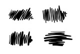 Set of hand drawn scribble brush strokes  vector design elements. Scratched sketch isolated on white background  Doodle Brush Style.