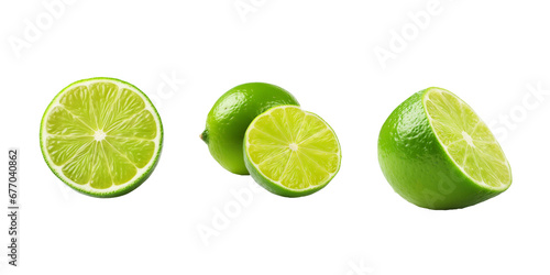 Key lime isolated on white background