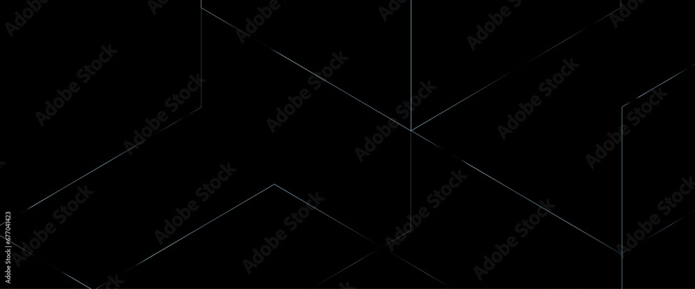 Vector abstract geometric pattern with crossing thin white lines on black background. - obrazy, fototapety, plakaty 