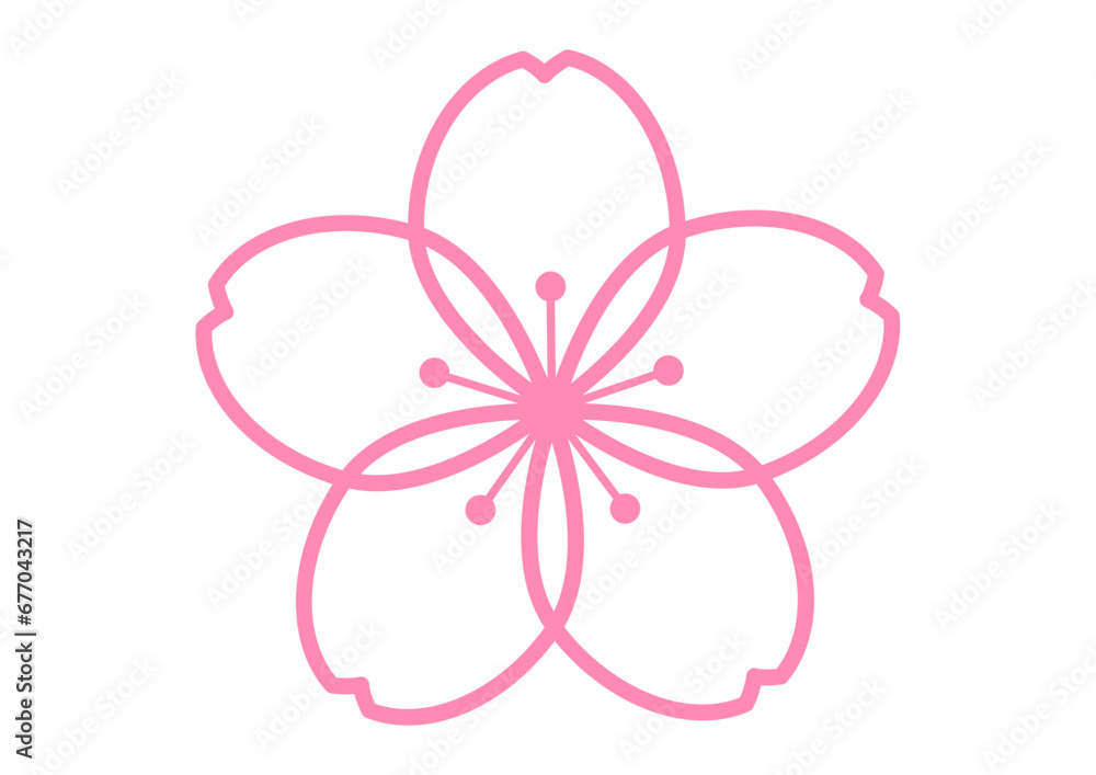 桜の花びらのアイコン素材 華やかなピンクの桜の花のイラスト 桜の花びらのアイコン素材 華やかなピンクの桜の花のイラスト