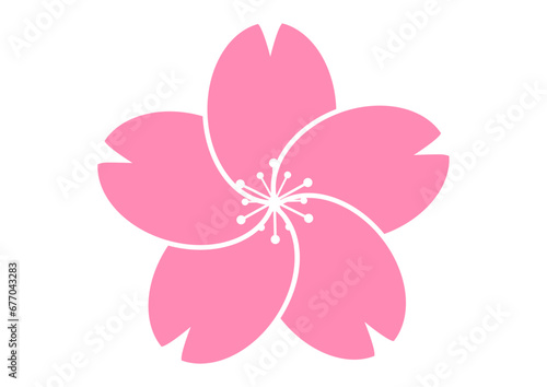 桜の花びらのアイコン素材 個性的でおしゃれなピンク色の桜の花のイラスト