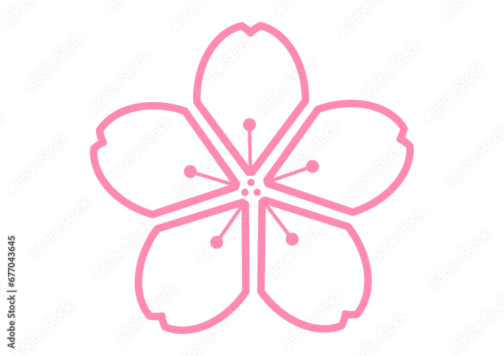 桜の花びらのアイコン素材 華やかでかわいいピンク色の桜の花のイラスト 桜の花びらのアイコン素材 華やかでかわいいピンク色の桜の花のイラスト