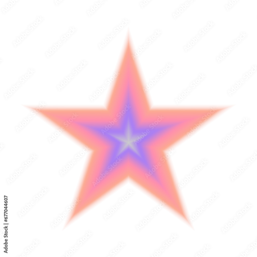 Fototapeta premium Gradient Y2K blur element. Abstract aesthetic y2k blur star. Gradient vector illustration
