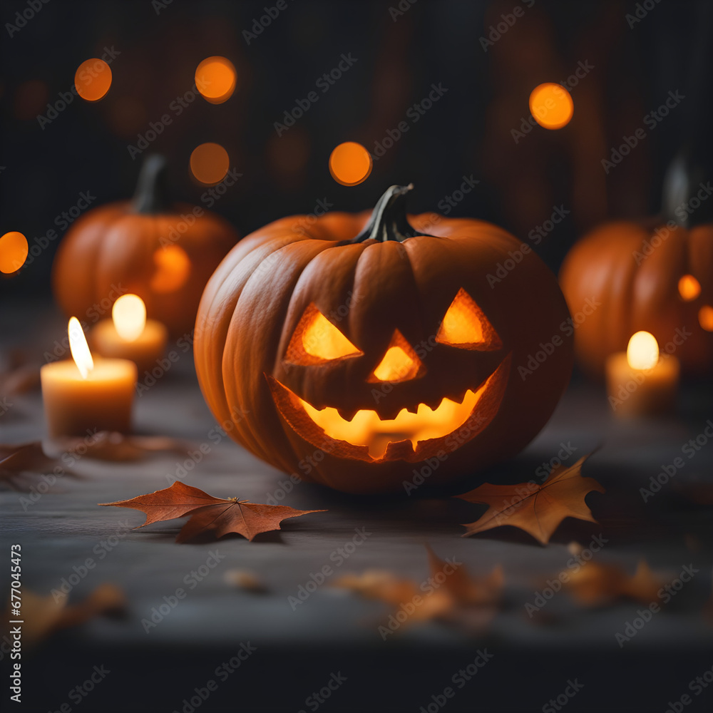 halloween pumpkin on a dark background halloween pumpkin on a dark background