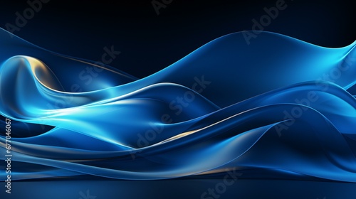 Serene Blue Waves Flowing Gently Across a Dark Peaceful Backdrop in Graceful Motion