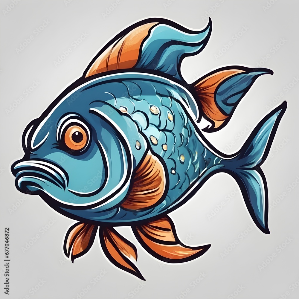 Naklejka premium Fish Icon Background Very Cool