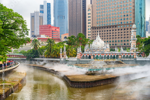 Canvas Print Jamek Mosque and confluence of the Klang and Gombak River