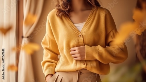 Autumn concept  Fashion Lady Clothes Set. . Stylish  women and dressing.