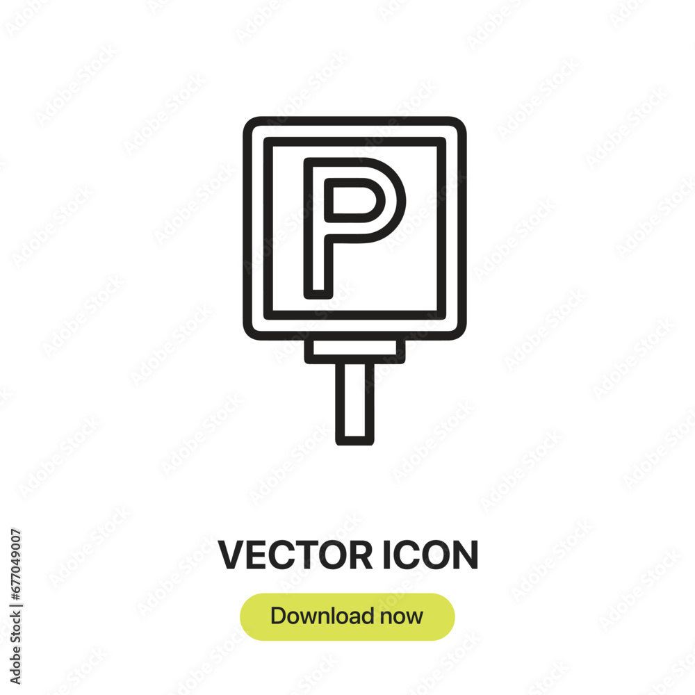 Car Park icon vector. Linear-style sign for mobile concept and web design. Car Park symbol illustration. Pixel vector graphics - Vector. Car Park icon vector. Linear-style sign for mobile concept and web design. Car Park symbol illustration. Pixel vector graphics - Vector.