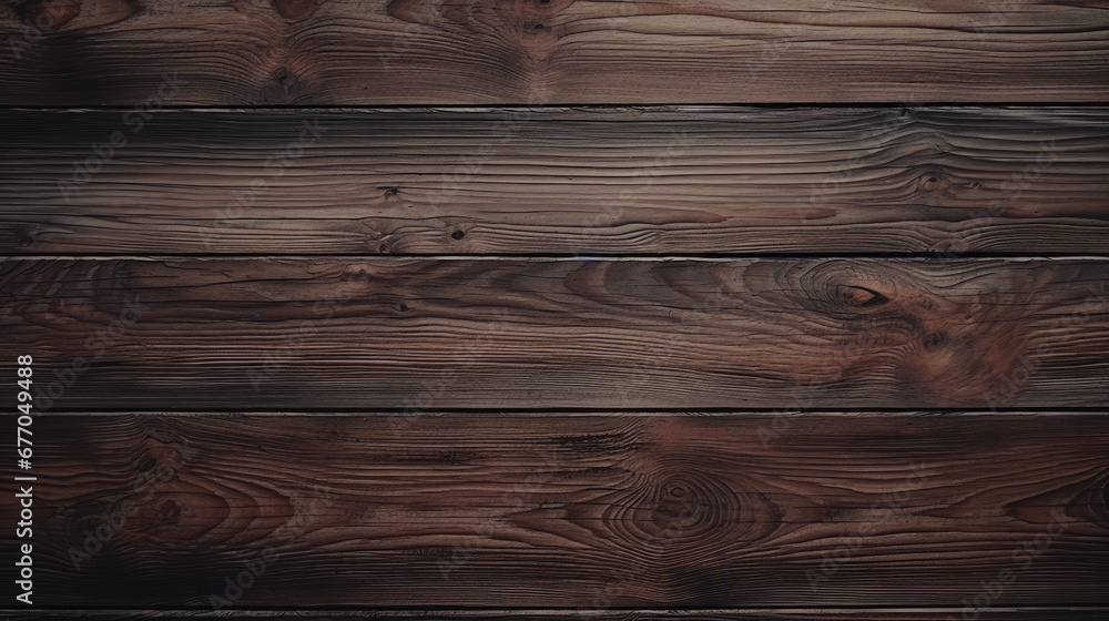Naklejka premium Dark brown wood tree plank surface material wall texture