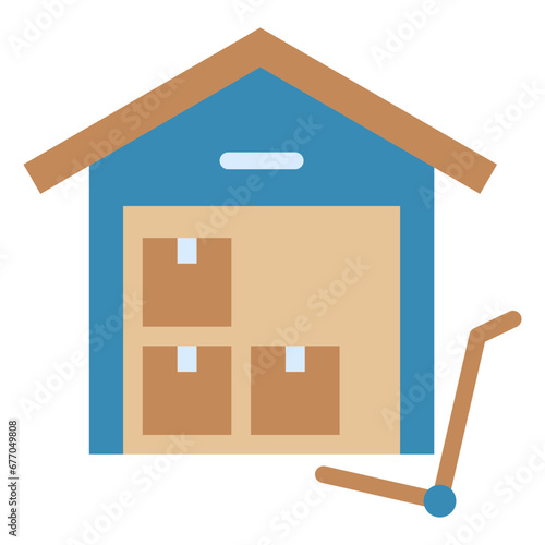 Warehouse Flat Icon. Included in Delivery Icon.