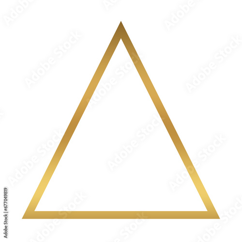 Luxury golden triangle frame line design transparant png, shape triangle gold design template	