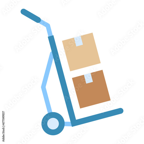 Dolly Flat Icon. Included in Delivery Icon.