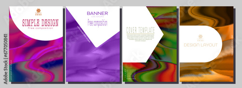 A set of backgrounds with a colorful gradient. Layout for the cover, brochure, catalog and creative design idea