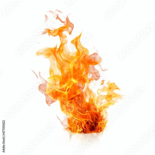 flames isolated on white background, Generative AI