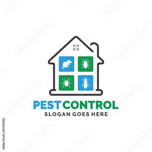 Home pest control logo design vector illustration