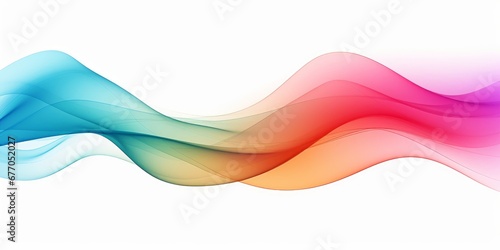 wave lines smooth flowing dynamic colorful spectrum gradient isolated on white background for concept of technology, digital, communication, science, Generative AI photo