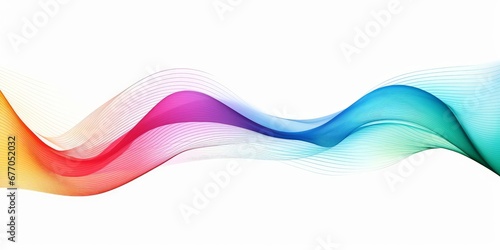 wave lines smooth flowing dynamic colorful spectrum gradient isolated on white background for concept of technology, digital, communication, science, Generative AI