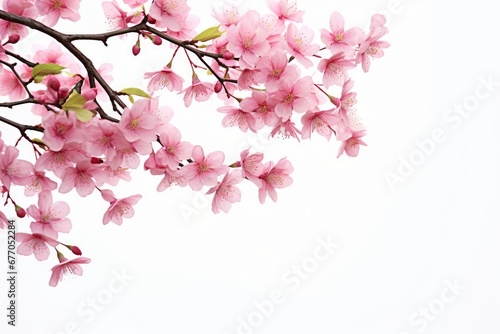 Decoration botany deep pink cherry Blossom  Generative AI