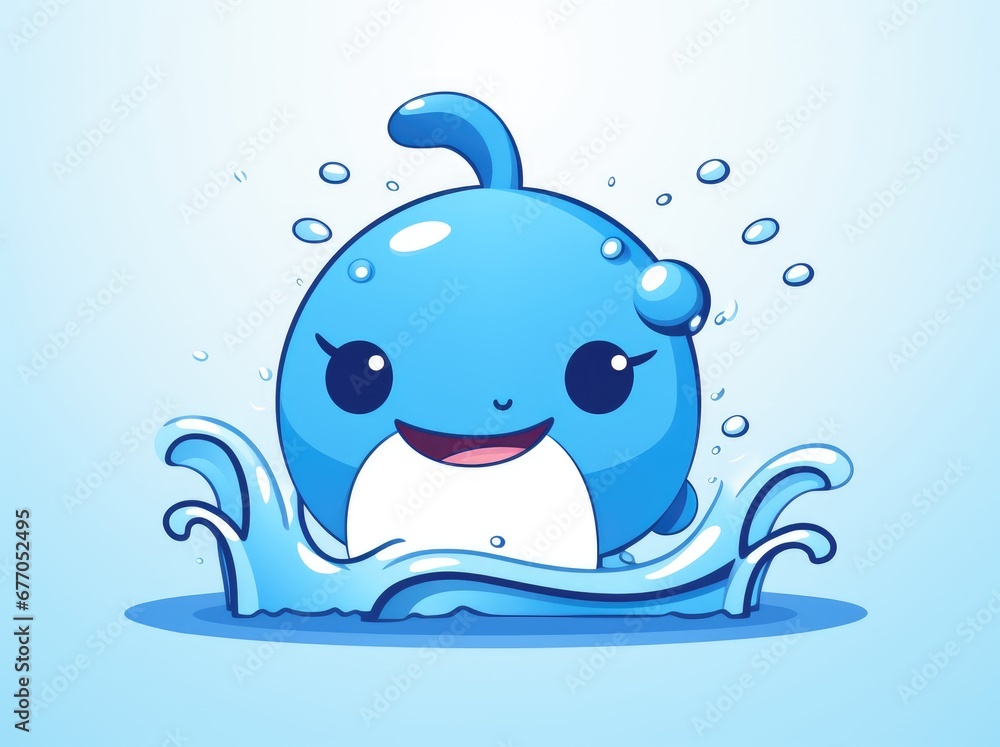 Fototapeta premium A Majestic Blue Whale with a Delightful Smile