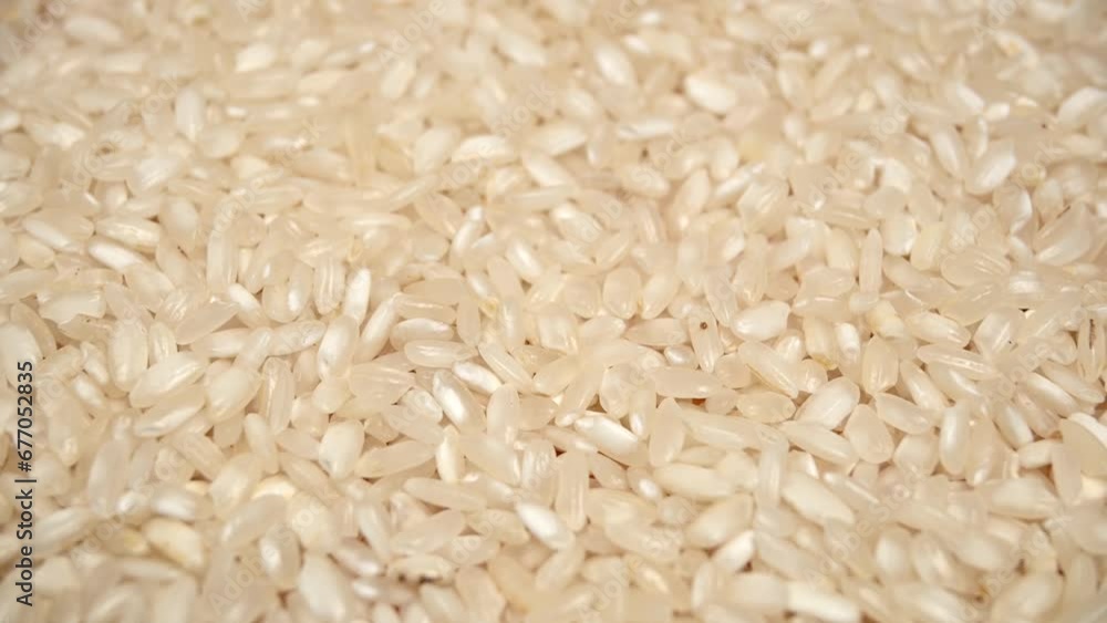 close up of uncooked rice rotating close up of uncooked rice rotating
