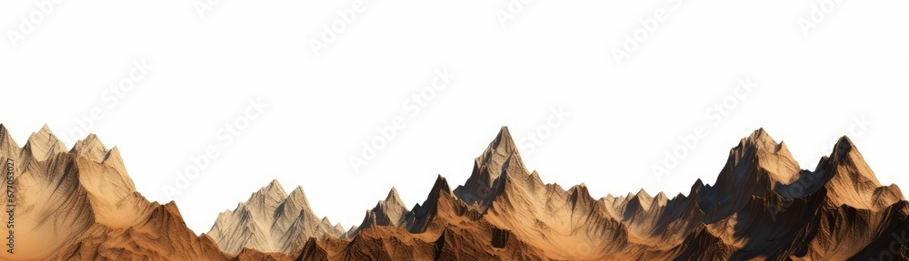 mountain range isolated on white background, Generative AI - obrazy, fototapety, plakaty 