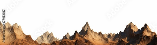 mountain range isolated on white background, Generative AI photo