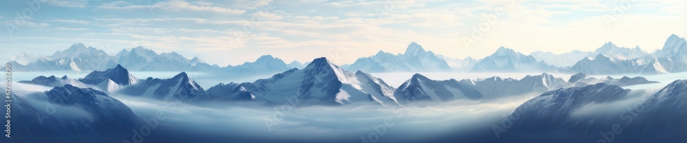 Majestic Peaks Shrouded in Mist and Mystery