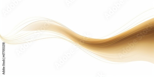 abstract line art wavy smooth flowing dynamic gold gradient isolated on white background in concept luxury, wave, ocean, Generative AI