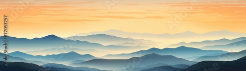 A Majestic Sunset Over the Serene Mountain Range