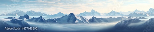 Majestic Peaks Shrouded in Mist and Mystery