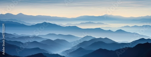 A Majestic Mountain Range in the Serene Horizon © pham