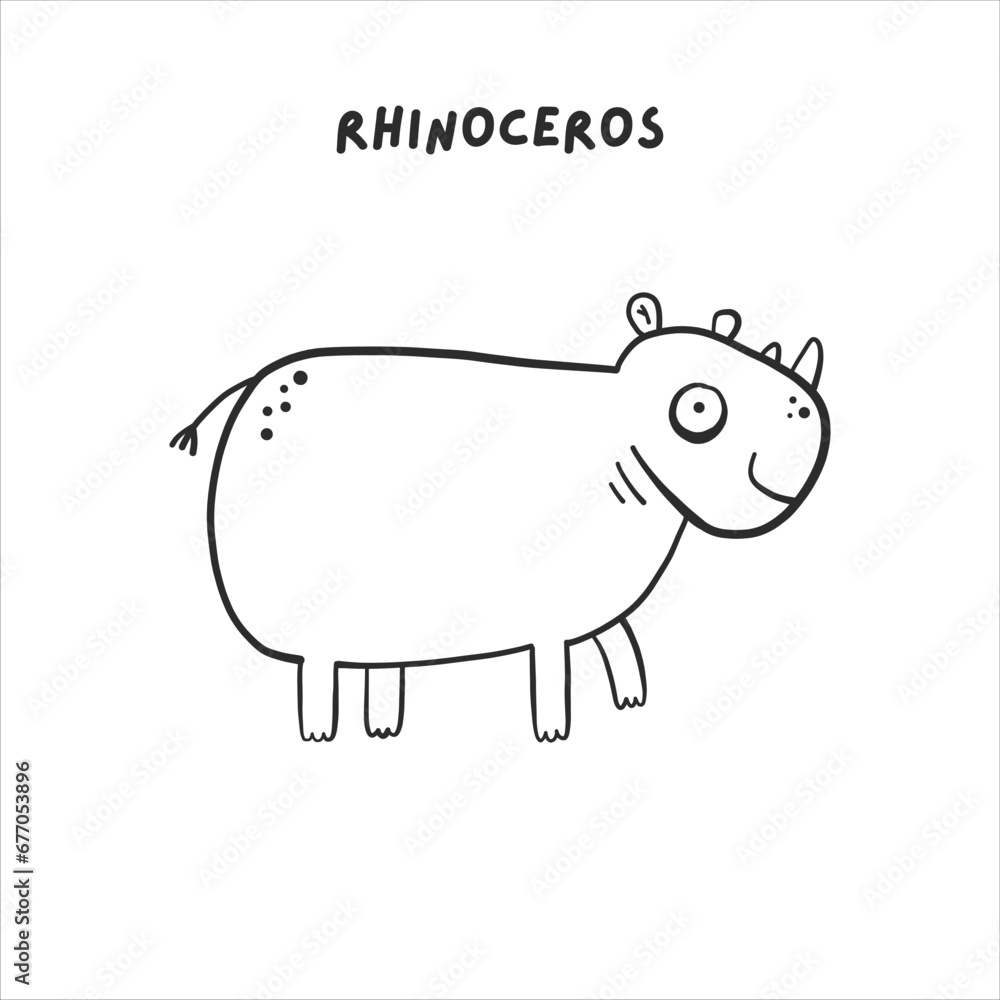 card coloring book African rhinoceros card coloring book African rhinoceros